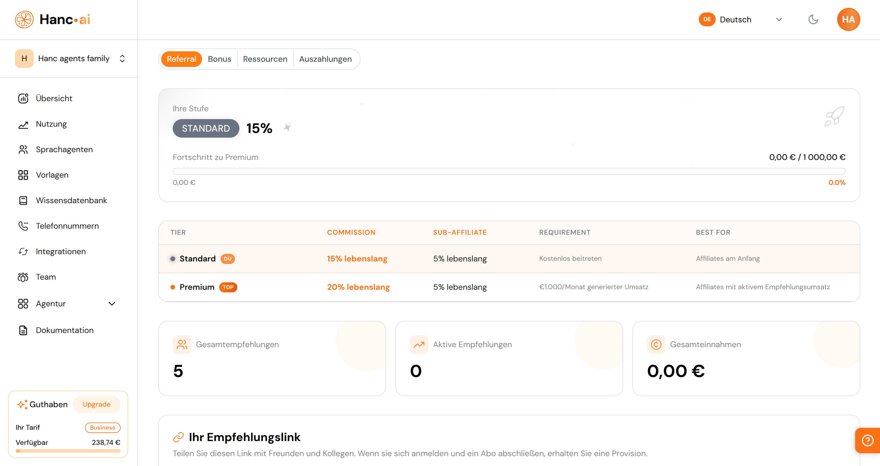 Empfehlungen verfolgen