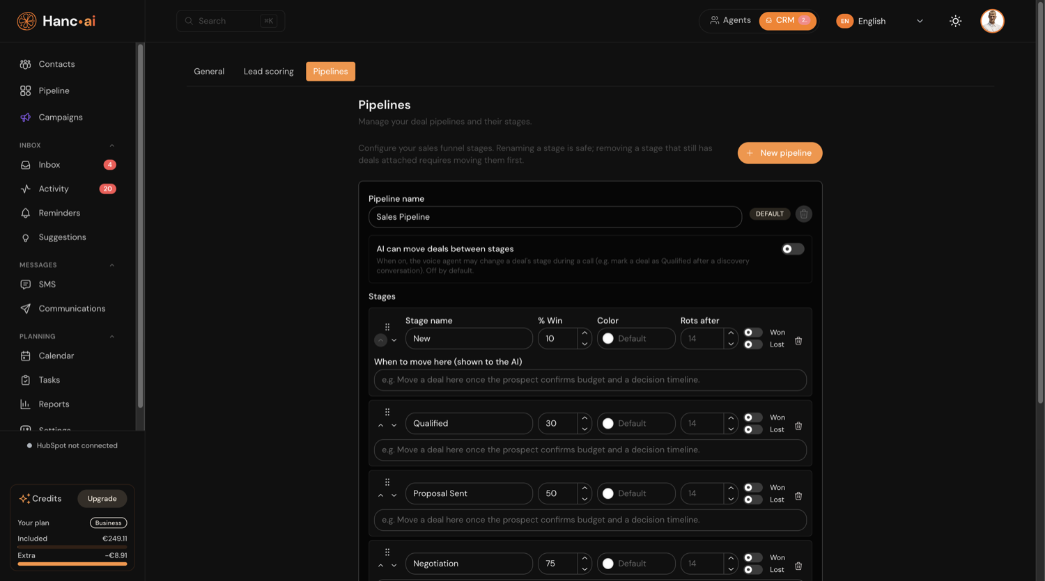 Settings — Pipelines