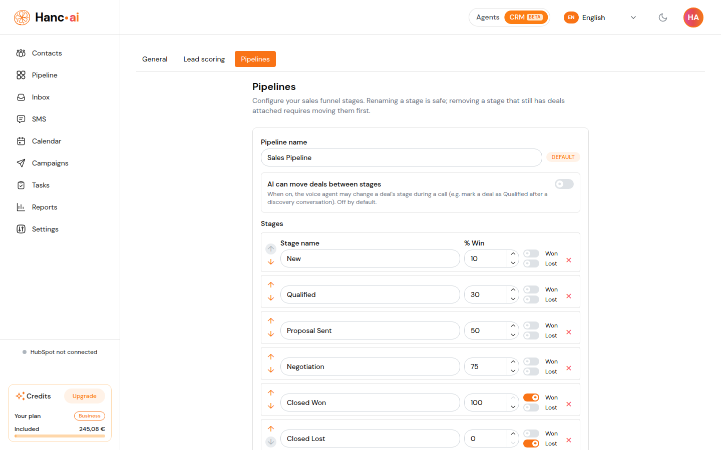 Settings — Pipelines